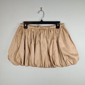 The Drop Mikayla Villati Mini Puff Skirt Small Milkmaid Cottagecore Tan Bow Boho